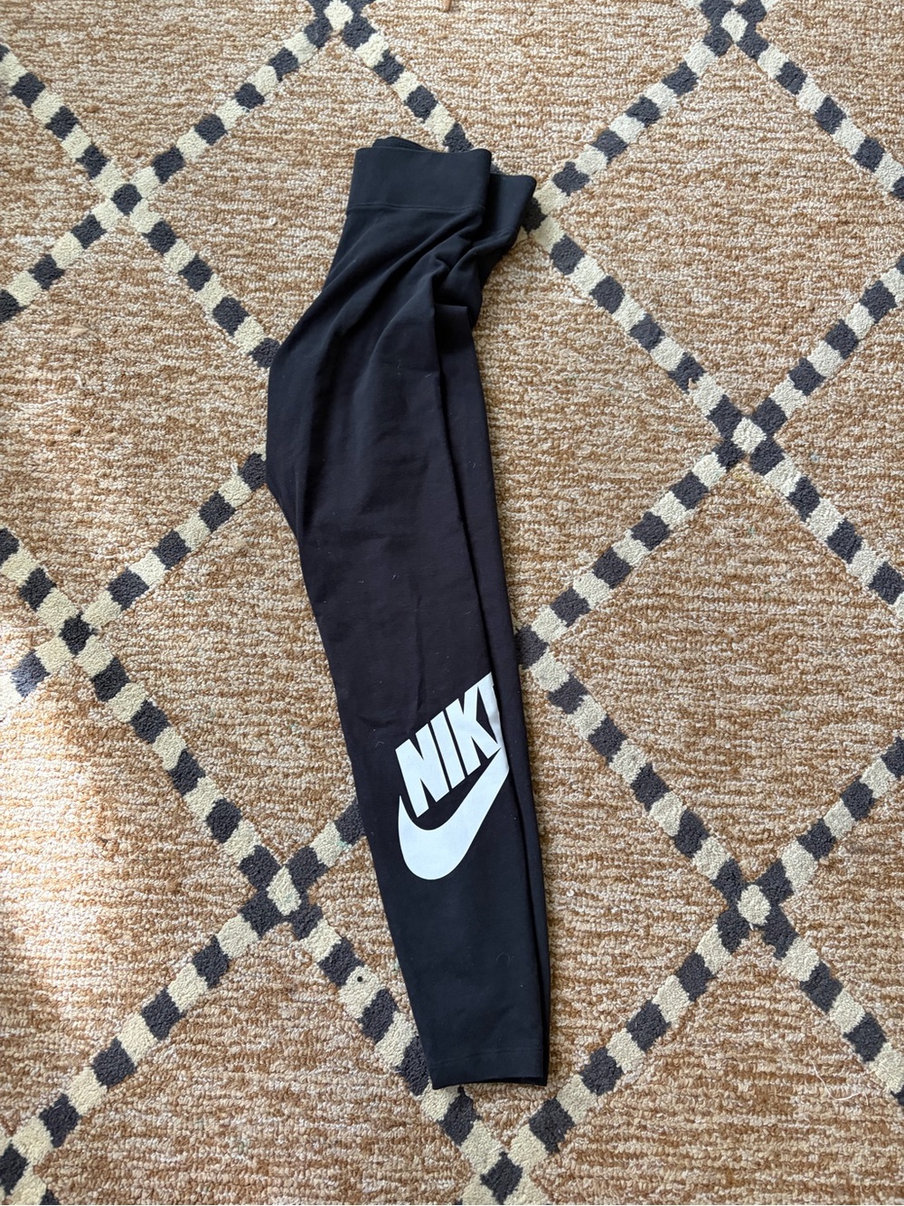 Nike Black Leggings with White Swoosh Logo